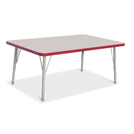 Jonti-Craft Berries Rectangle Activity Table, 30 in. x 48 in., E-height, Freckled Gray/Red/Gray 6473JCE008
